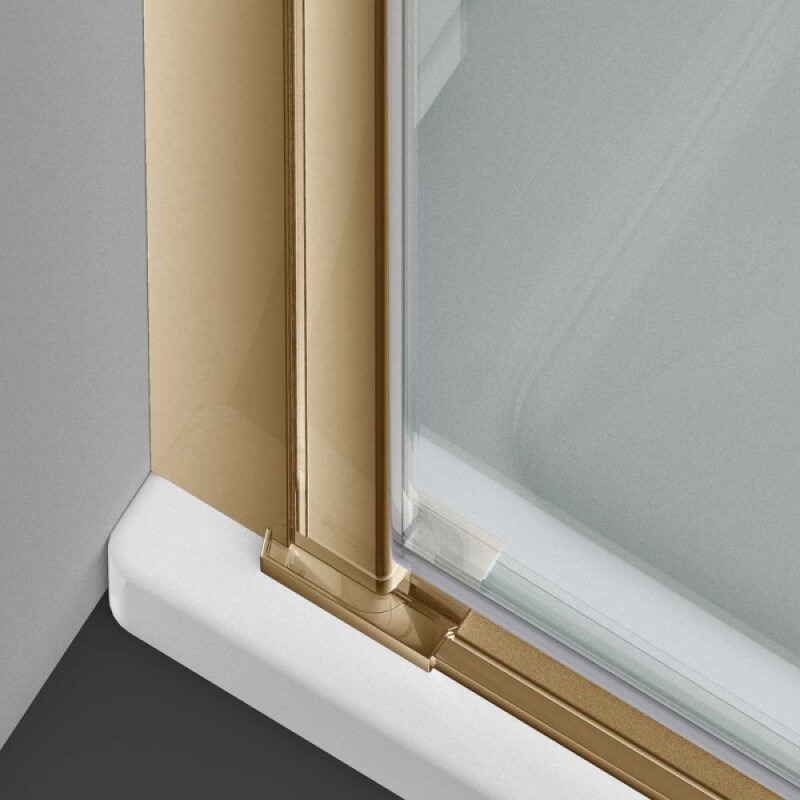 Душевая дверь в нишу Vincea Alpha VDP-3AL600CLG, 60 см, стекло прозрачное, профиль брашированное золото
