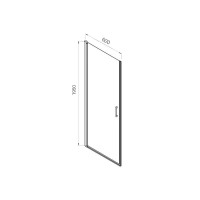 Душевая дверь Vincea Alpha 60 см, стекло прозрачное, профиль воронёная сталь, gunmetal, VDP-3AL600CLGM