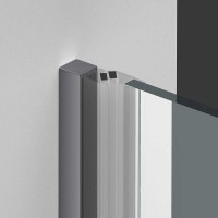 Душевая дверь Vincea Alpha 60 см, стекло прозрачное, профиль воронёная сталь, gunmetal, VDP-3AL600CLGM