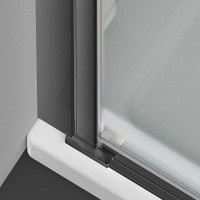 Душевая дверь Vincea Alpha 60 см, стекло прозрачное, профиль воронёная сталь, gunmetal, VDP-3AL600CLGM
