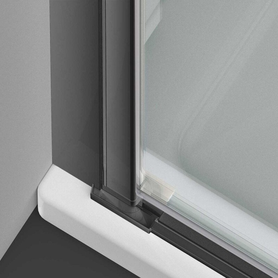 Душевая дверь Vincea Alpha 60 см, стекло прозрачное, профиль воронёная сталь, gunmetal, VDP-3AL600CLGM