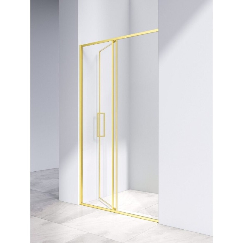 Душевая дверь Vincea Slim VDP-4SL120CLG, 120 см, стекло прозрачное, профиль золото брашированное