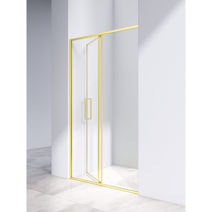 Душевая дверь Vincea Slim VDP-4SL120CLG, 120 см, стекло прозрачное, профиль золото брашированное