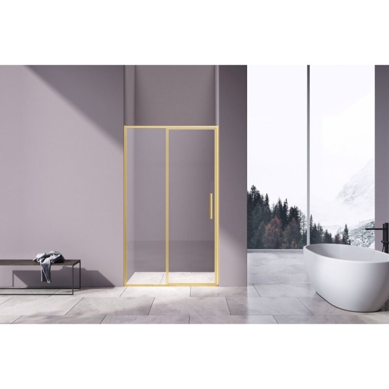 Душевая дверь Vincea Slim VDP-4SL120CLG, 120 см, стекло прозрачное, профиль золото брашированное