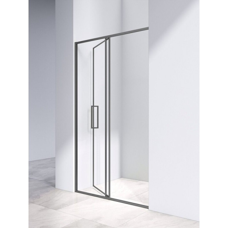 Душевая дверь Vincea Slim VDP-4SL120CLGM, 120 см, стекло прозрачное, профиль вороненая сталь