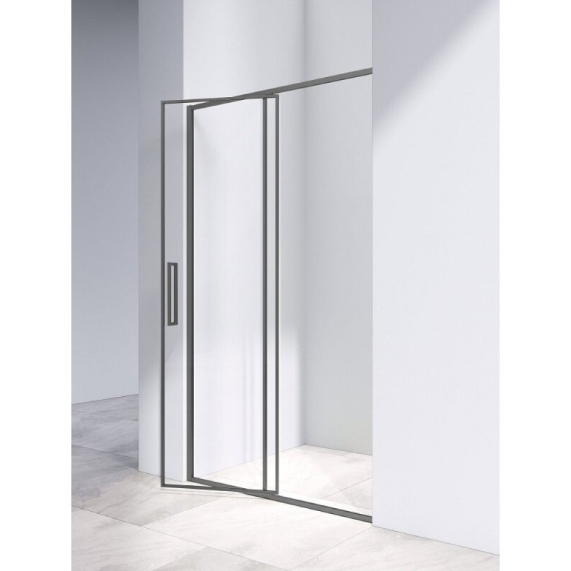 Душевая дверь Vincea Slim VDP-4SL120CLGM, 120 см, стекло прозрачное, профиль вороненая сталь