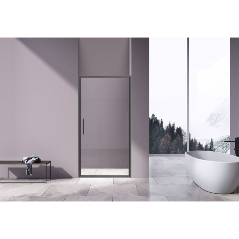 Душевая дверь Vincea Slim VDP-4SL900CLGM, 90 см, стекло прозрачное, профиль вороненая сталь