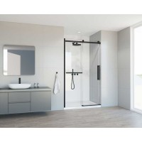 Душевая дверь Vincea Сomo Soft 110 см, стекло прозрачное, профиль черный, VDS-1CS110CLB