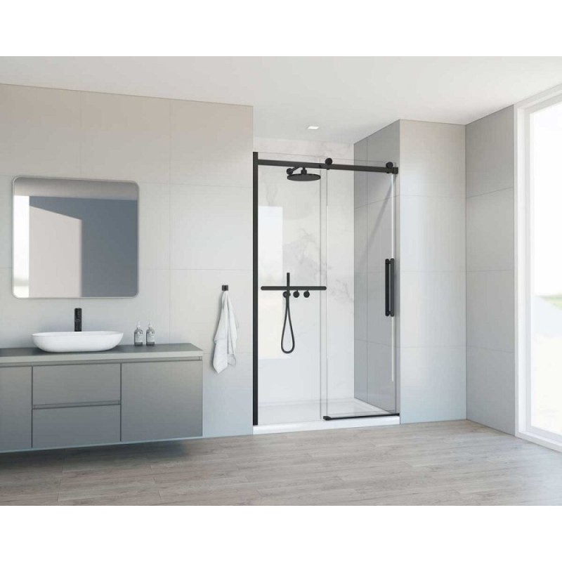 Душевая дверь Vincea Сomo Soft 130 см, стекло прозрачное, профиль черный, VDS-1CS130CLB