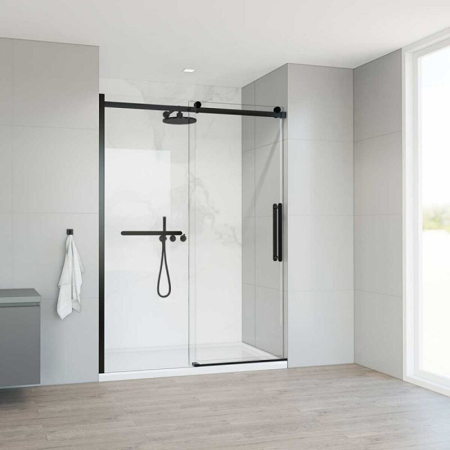 Душевая дверь Vincea Сomo Soft 140 см, стекло прозрачное, профиль черный, VDS-1CS140CLB