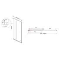 Душевая дверь Vincea Garda VDS-1G 105 см раздвижная, стекло шиншилла, хром, VDS-1G105CH
