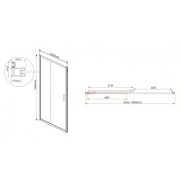 Душевая дверь Vincea Garda VDS-1G 105 см раздвижная, стекло прозрачное, хром, VDS-1G105CL