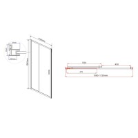 Душевая дверь Vincea Garda VDS-1G110CH, 110 см, раздвижная, стекло шиншилла, хром