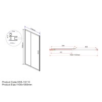 Душевая дверь Vincea Garda VDS-1G110CLGM, 110 см, стекло прозрачное, профиль вороненая сталь, gunmetal