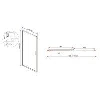 Душевая дверь Vincea Garda VDS-1G 115 см раздвижная, стекло шиншилла, хром, VDS-1G115CH