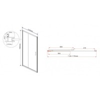 Душевая дверь Vincea Garda VDS-1G 115 см раздвижная, стекло прозрачное, хром, VDS-1G115CL