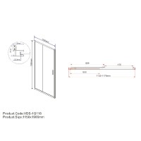 Душевая дверь Vincea Garda VDS-1G115CLG, 115 см, стекло прозрачное, профиль брашированное золото