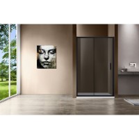 Душевая дверь Vincea Garda 120 см, раздвижная, стекло тонированное, профиль черный, VDS-1G120CGB
