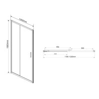 Душевая дверь Vincea Garda VDS-1G120CLB, 120 см, раздвижная, стекло прозрачное, профиль черный