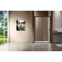 Душевая дверь Vincea Garda VDS-1G120CLB, 120 см, раздвижная, стекло прозрачное, профиль черный