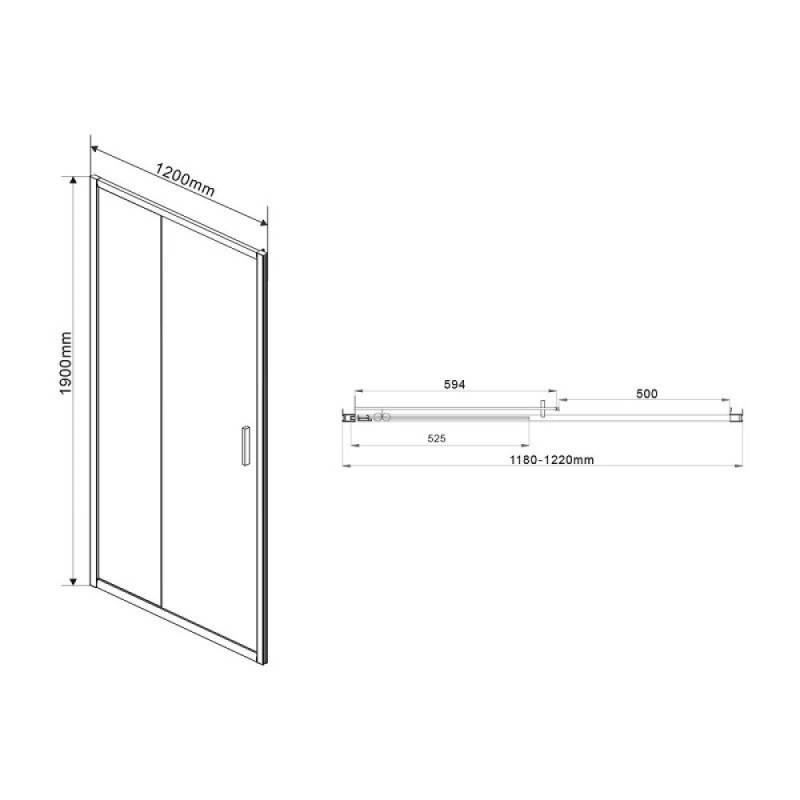 Душевая дверь в нишу Vincea Garda VDS-1G120CLG, 120 см, раздвижная, стекло прозрачное, профиль брашированное золото