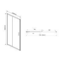 Душевая дверь в нишу Vincea Garda VDS-1G120CLG, 120 см, раздвижная, стекло прозрачное, профиль брашированное золото