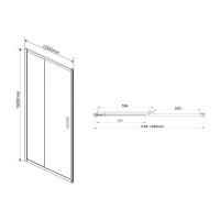 Душевая дверь Vincea Garda 120 см, стекло прозрачное, профиль воронёная сталь, gunmetal, VDS-1G120CLGM