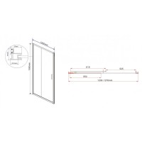 Душевая дверь Vincea Garda VDS-1G 125 см раздвижная, стекло прозрачное, хром, VDS-1G125CL