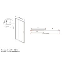 Душевая дверь Vincea Garda 125 см, стекло прозрачное, профиль черный, VDS-1G125CLB