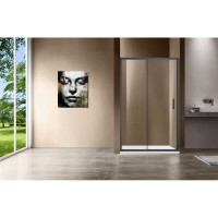 Душевая дверь Vincea Garda VDS-1G125CLGM, 125 см, стекло прозрачное, профиль вороненая сталь, gunmetal