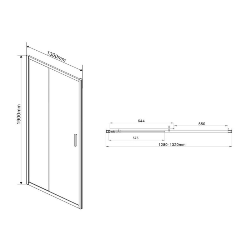 Душевая дверь Vincea Garda VDS-1G130CH, 130 см, раздвижная, стекло шиншилла, хром