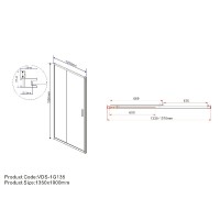 Душевая дверь Vincea Garda VDS-1G135CLG, 135 см, стекло прозрачное, профиль брашированное золото