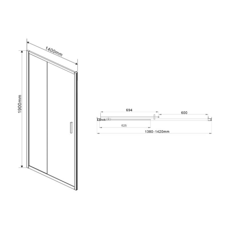 Душевая дверь Vincea Garda VDS-1G140CLG, 140 см, стекло прозрачное, профиль брашированное золото