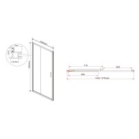Душевая дверь Vincea Garda VDS-1G 145 см раздвижная, стекло шиншилла, хром, VDS-1G145CH