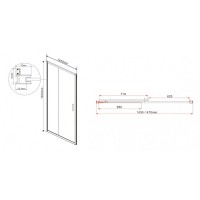 Душевая дверь Vincea Garda VDS-1G 145 см раздвижная, стекло прозрачное, хром, VDS-1G145CL