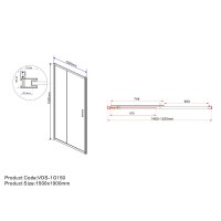 Душевая дверь Vincea Garda VDS-1G150CLG, 150 см, стекло прозрачное, профиль брашированное золото