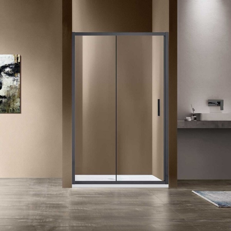 Душевая дверь Vincea Garda 150 см, стекло прозрачное, профиль воронёная сталь, gunmetal, VDS-1G150CLGM