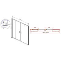 Душевая дверь Vincea Garda VDS-1G2 170 см раздвижная, стекло прозрачное, хром, VDS-1G2170CL