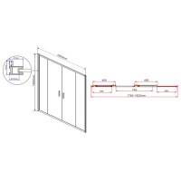 Душевая дверь Vincea Garda VDS-1G2 180 см раздвижная, стекло шиншилла, профиль хром, VDS-1G2180CH