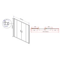 Душевая дверь Vincea Garda VDS-1G2 180 см раздвижная, стекло прозрачное, хром, VDS-1G2180CL