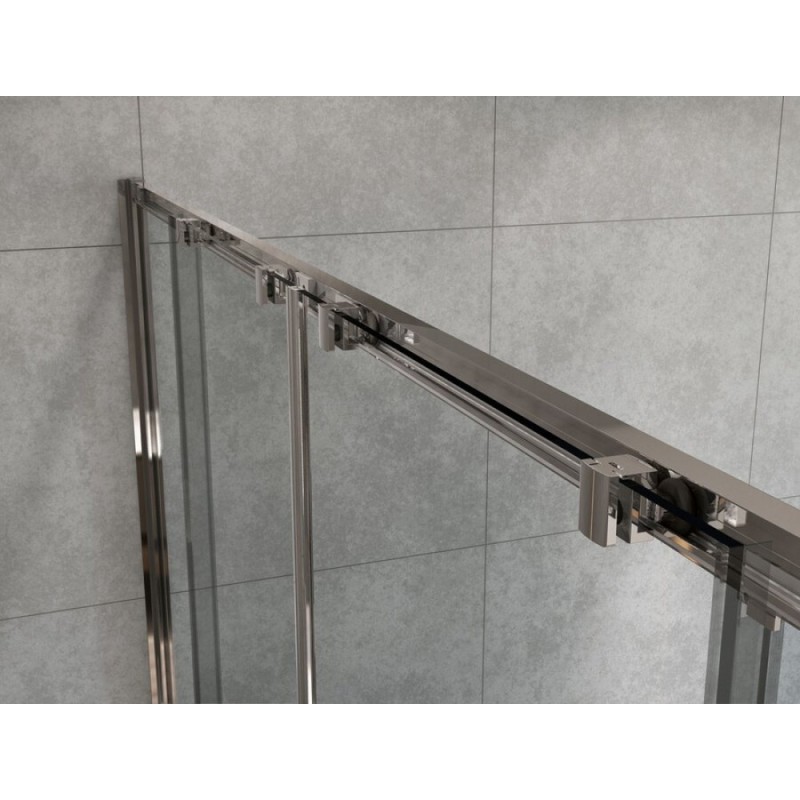 Душевая дверь Vincea Garda VDS-1G2 190 см раздвижная, стекло шиншилла, профиль хром, VDS-1G2190CH