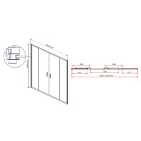Душевая дверь Vincea Garda VDS-1G2 190 см раздвижная, стекло прозрачное, хром, VDS-1G2190CL