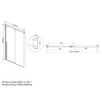 Душевая дверь Vincea Lugano VDS-1L130CLGM-1, 130 см, стекло прозрачное, профиль вороненая сталь, gunmetal