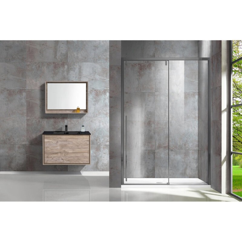 Душевая дверь Vincea Lugano VDS-1L130CLGM-1, 130 см, стекло прозрачное, профиль вороненая сталь, gunmetal