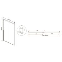Душевая дверь Vincea Lugano VDS-1L140CL-1, 140 см, раздвижная, стекло прозрачное, хром