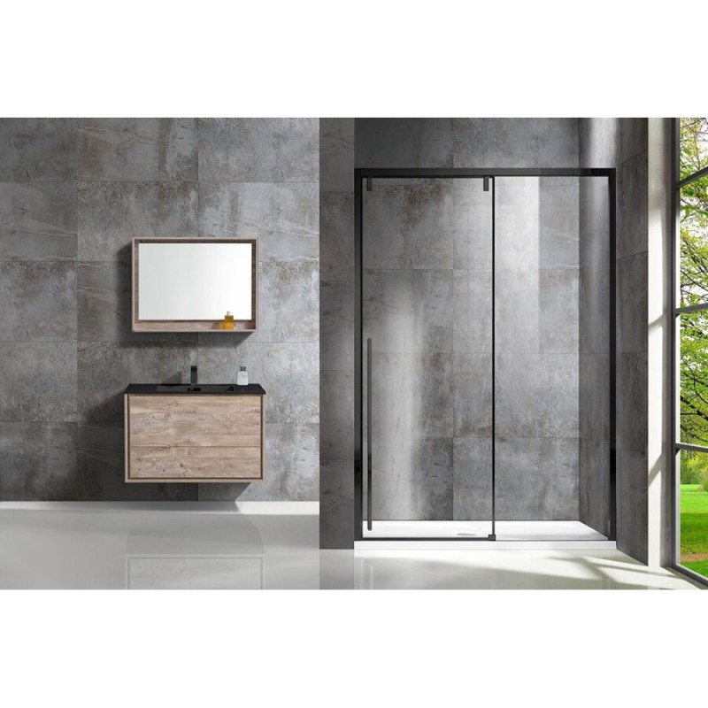 Душевая дверь Vincea Lugano, 150 см, стекло прозрачное, профиль черный, VDS-1L150CLB-1