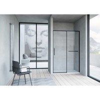 Душевая дверь Vincea Slim Soft, 100 см, стекло прозрачное, профиль черный, VDS-1SS100CLB