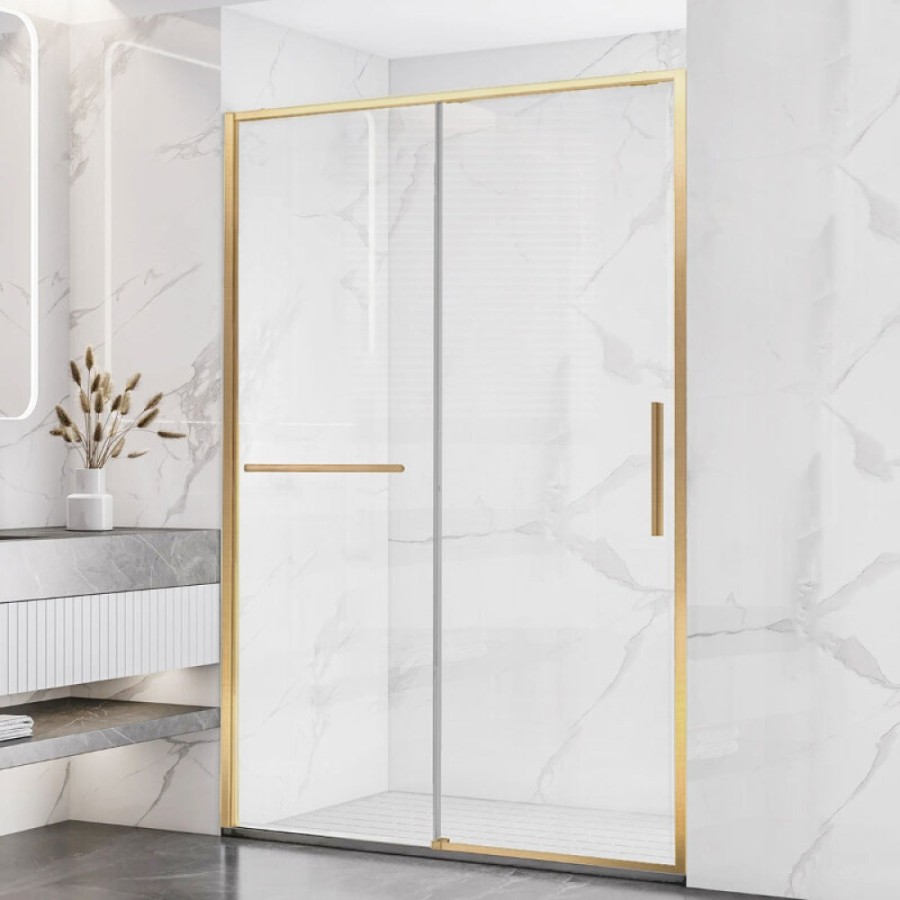 Душевая дверь Vincea Slim Soft VDS-1SS110CLG, 110 см, стекло прозрачное, профиль брашированное золото