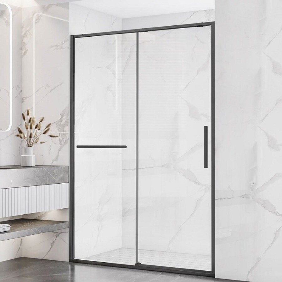 Душевая дверь Vincea Slim Soft 110 см, стекло прозрачное, воронёная сталь, gunmetal, VDS-1SS110CLGM