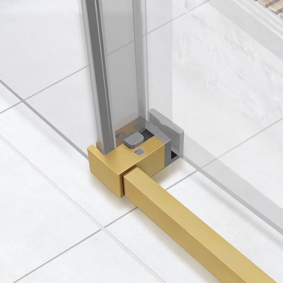 Душевая дверь Vincea Slim Soft 120 см, стекло прозрачное, брашированное золото, VDS-1SS120CLG